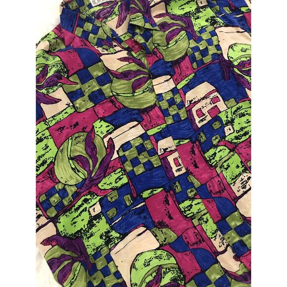 COLORFUL UNIQUE MESSORI GEO DESIGN 100% SILK XL - MADE IN ITALY - Picture 2 of 4